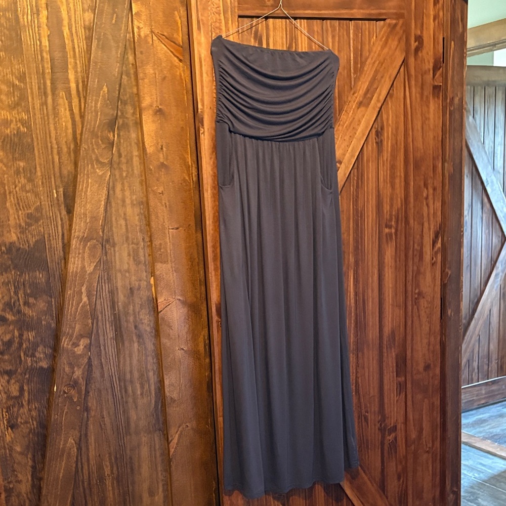 Elegant Strapless Blue maxi Dress size large